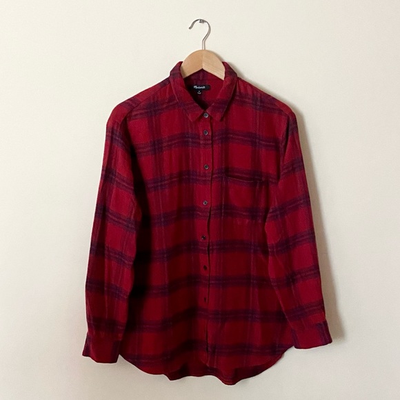 Madewell Flannel Oversized Ex-Boyfriend Shirt in Windowpane - Picture 1 of 16